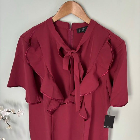 Eloquii Ruffle Front Keyhole Dress NWT Size 16 - Picture 4 of 5